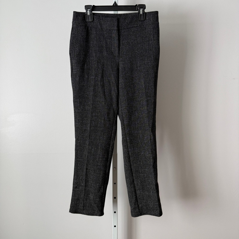 Ann Taylor Factory 2 Gray Pants Textured Straight Leg Preppy Classic Minimalist